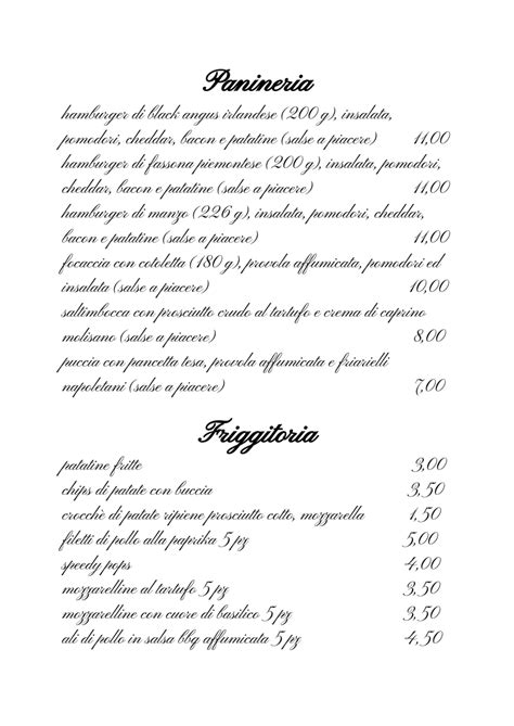 Menu at Ana Marin Bar, Bojano